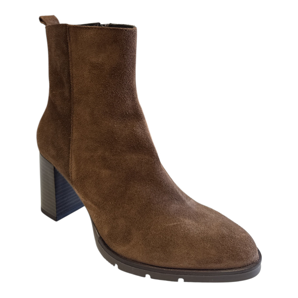 Pitillos Brown Suede Heeled Boots 30542