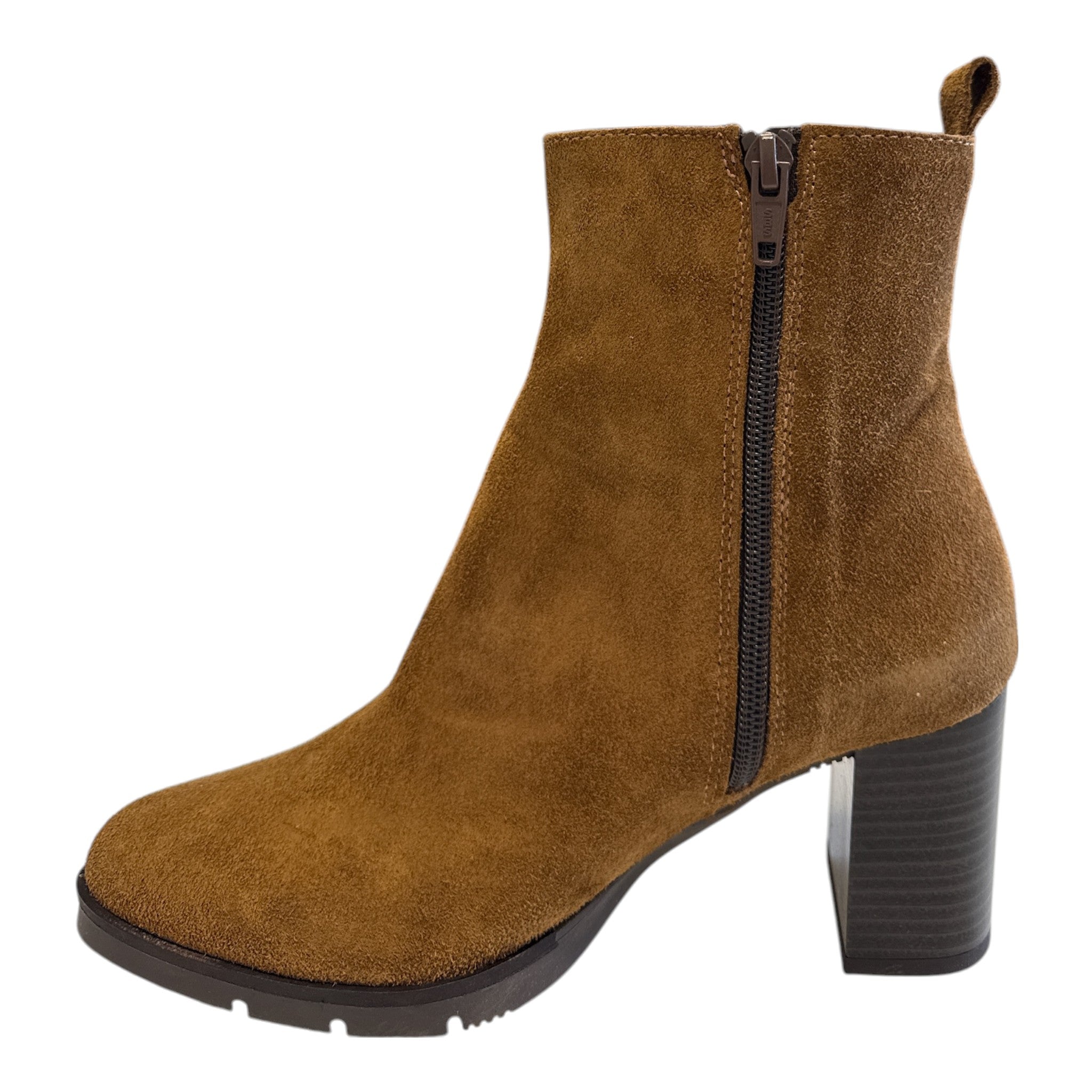 Pitillos Tan Suede Heeled Boots 30541