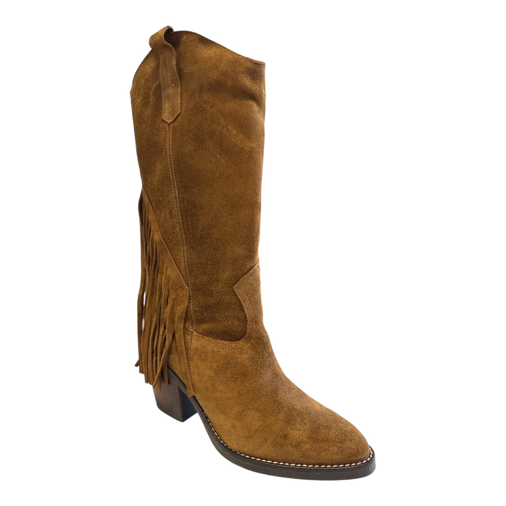 Pitillos Tan Suede Cowboy Boots 30520