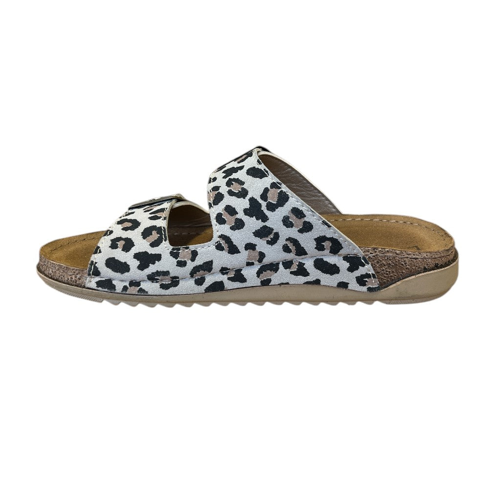 Lotus Rome Leopard Print Open-Toe Mules