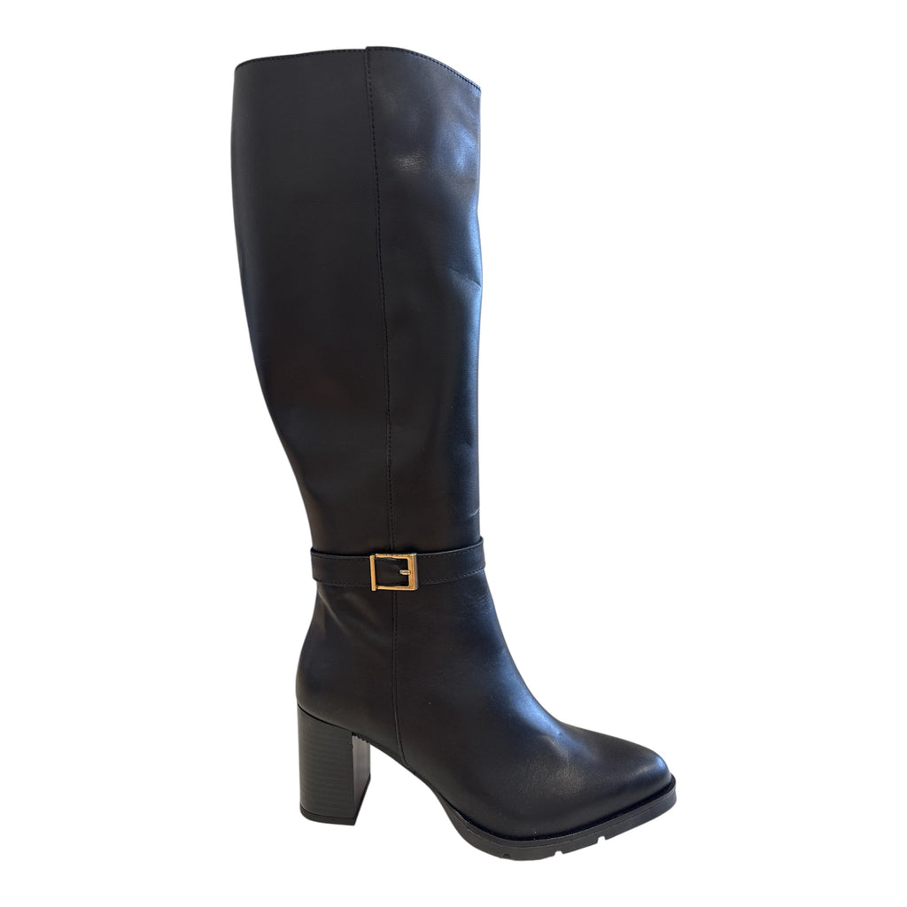 Pitillos Black Leather Knee-High Boots 30543