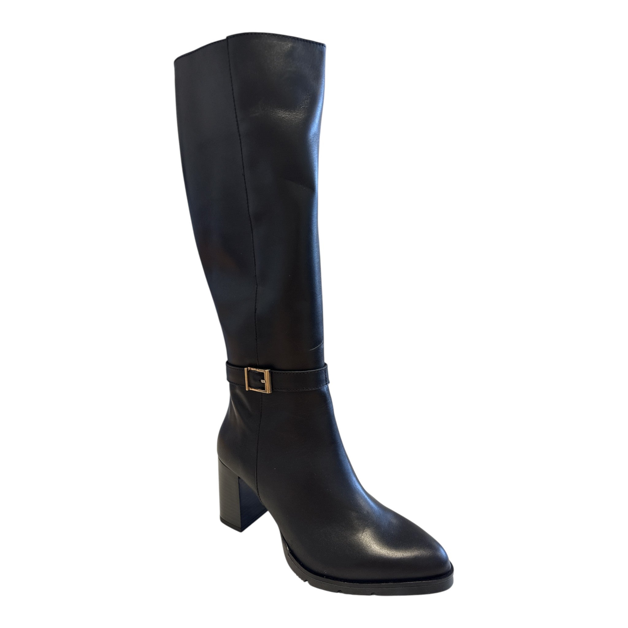 Pitillos Black Leather Knee-High Boots 30543