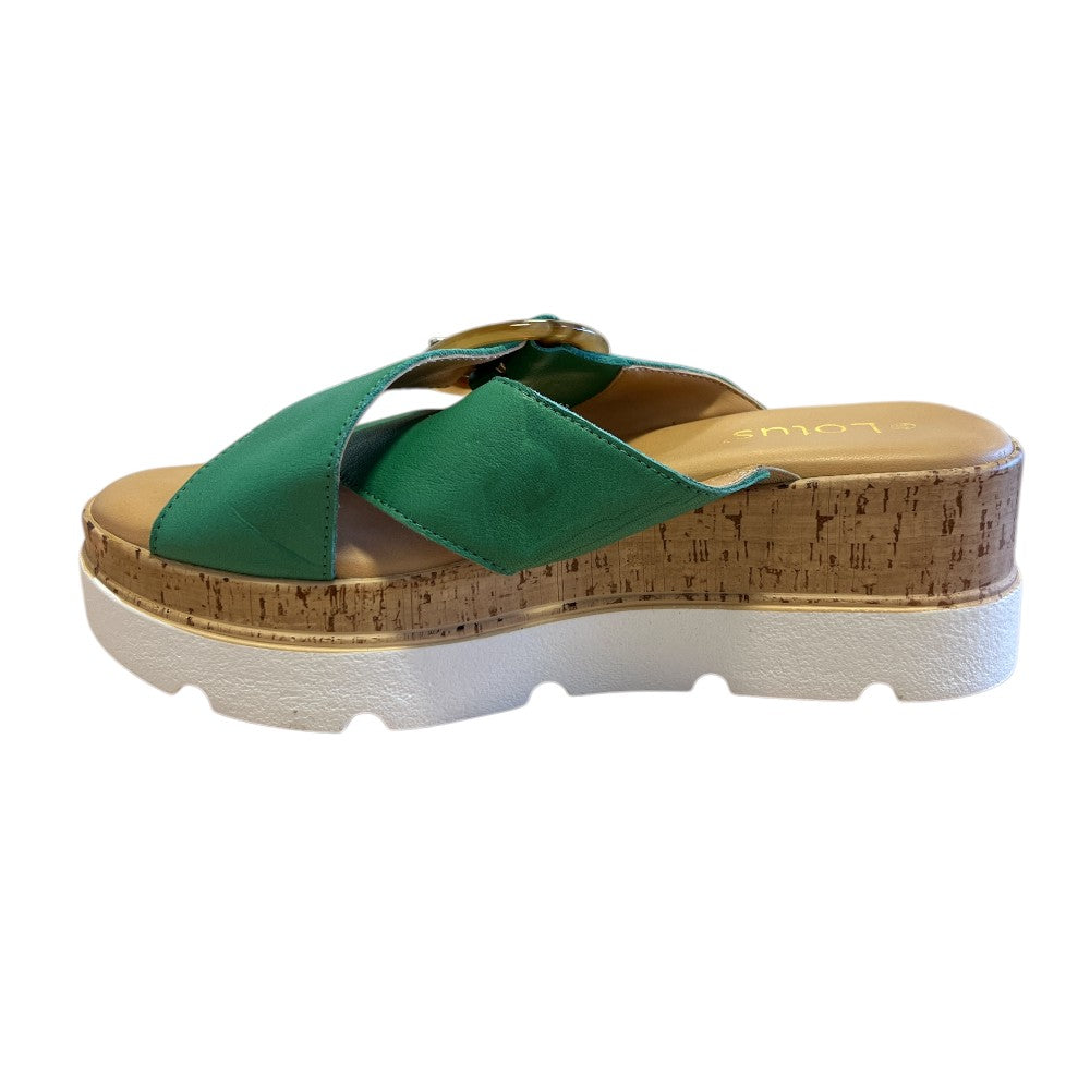 Lotus Paloma Green Leather Mules