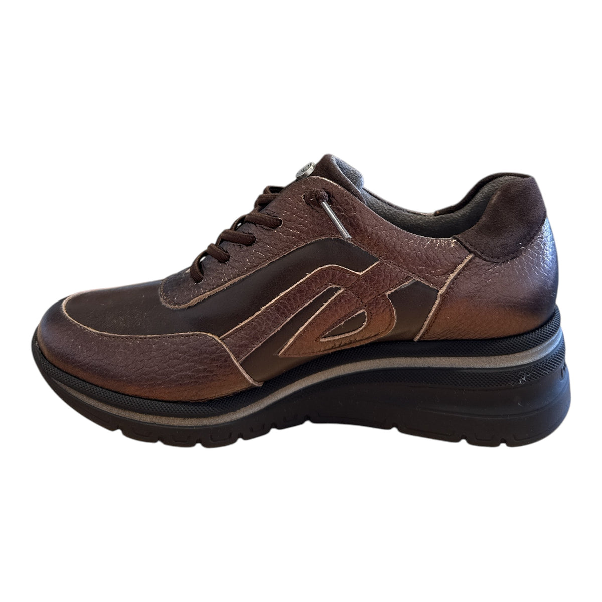 Pitillos Brown Leather Wedge Trainers 11.611