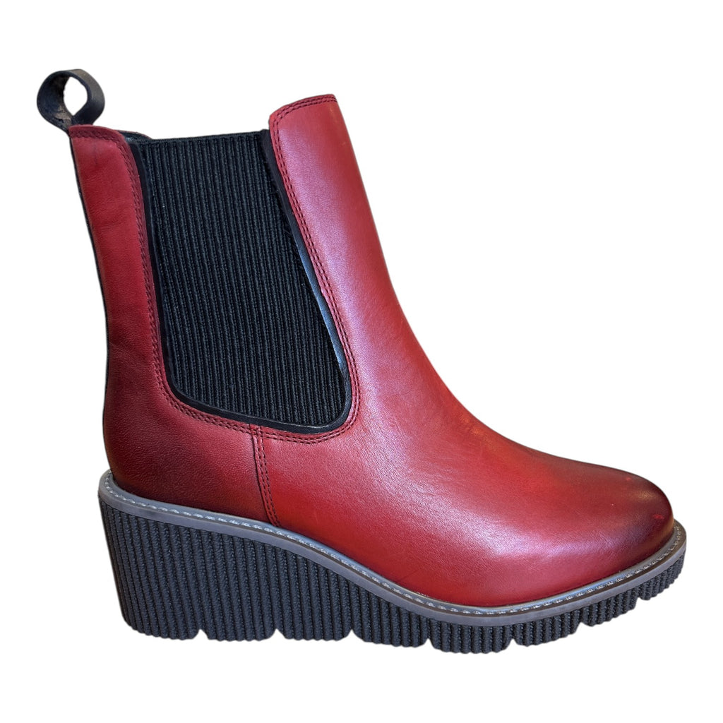 Lotus Lavania Red Wedge Boots