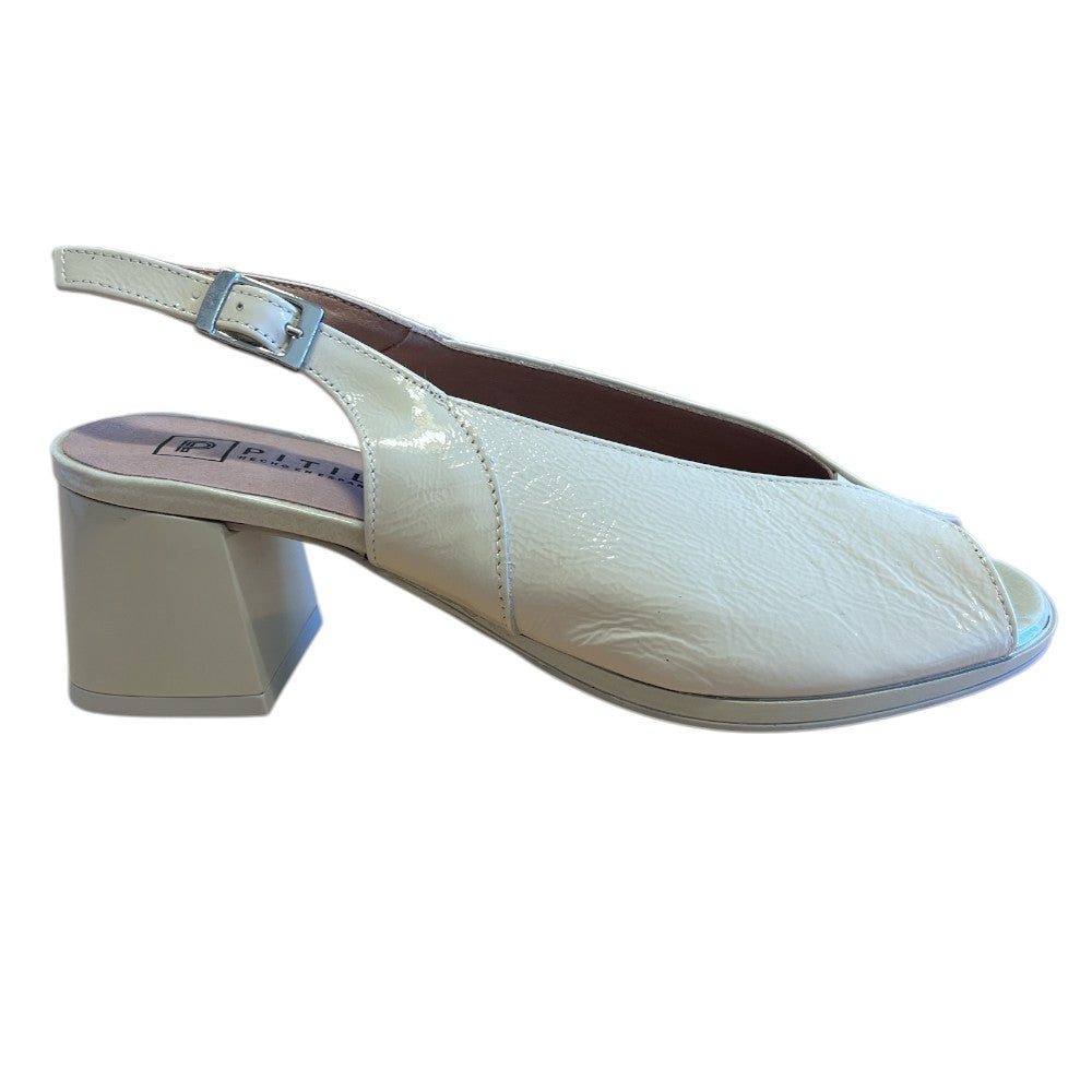 Pitillos 11.212 Beige Patent Slingback Shoes