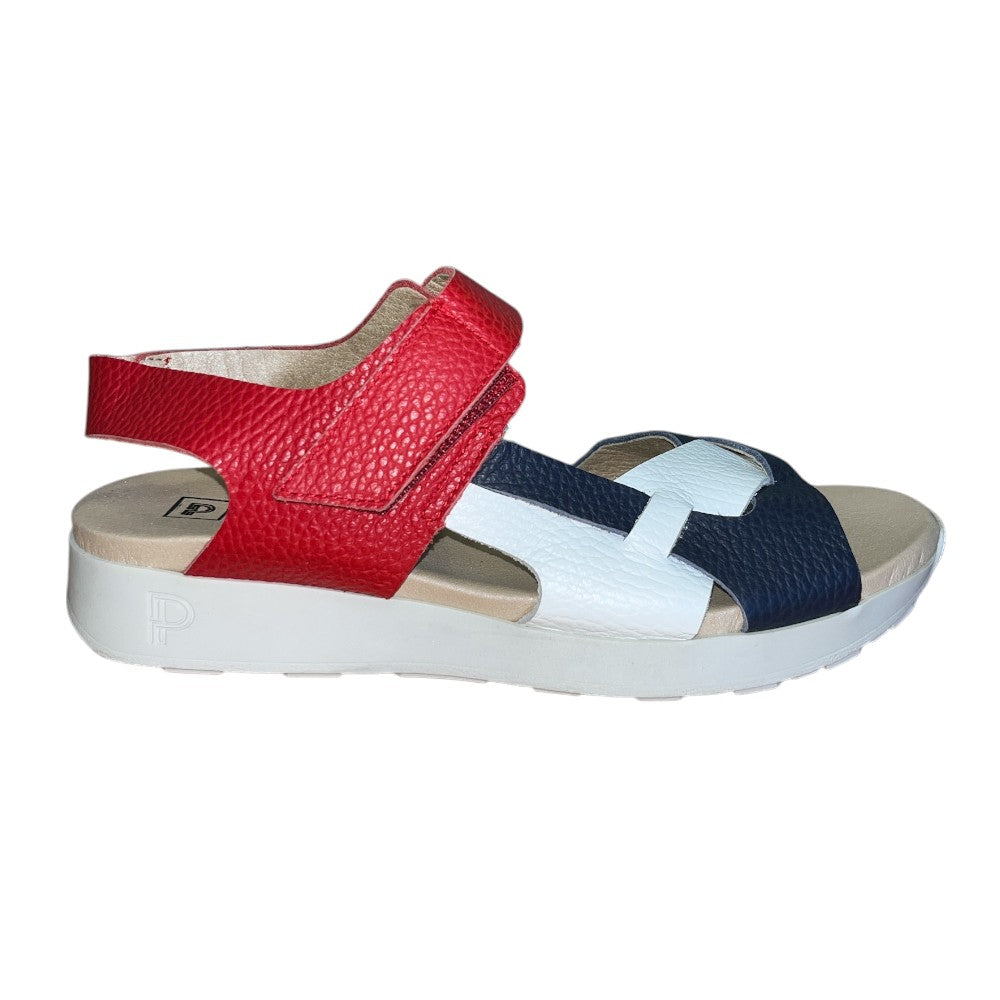Pitillos 11.230 Red, White and Navy Casual Sandals