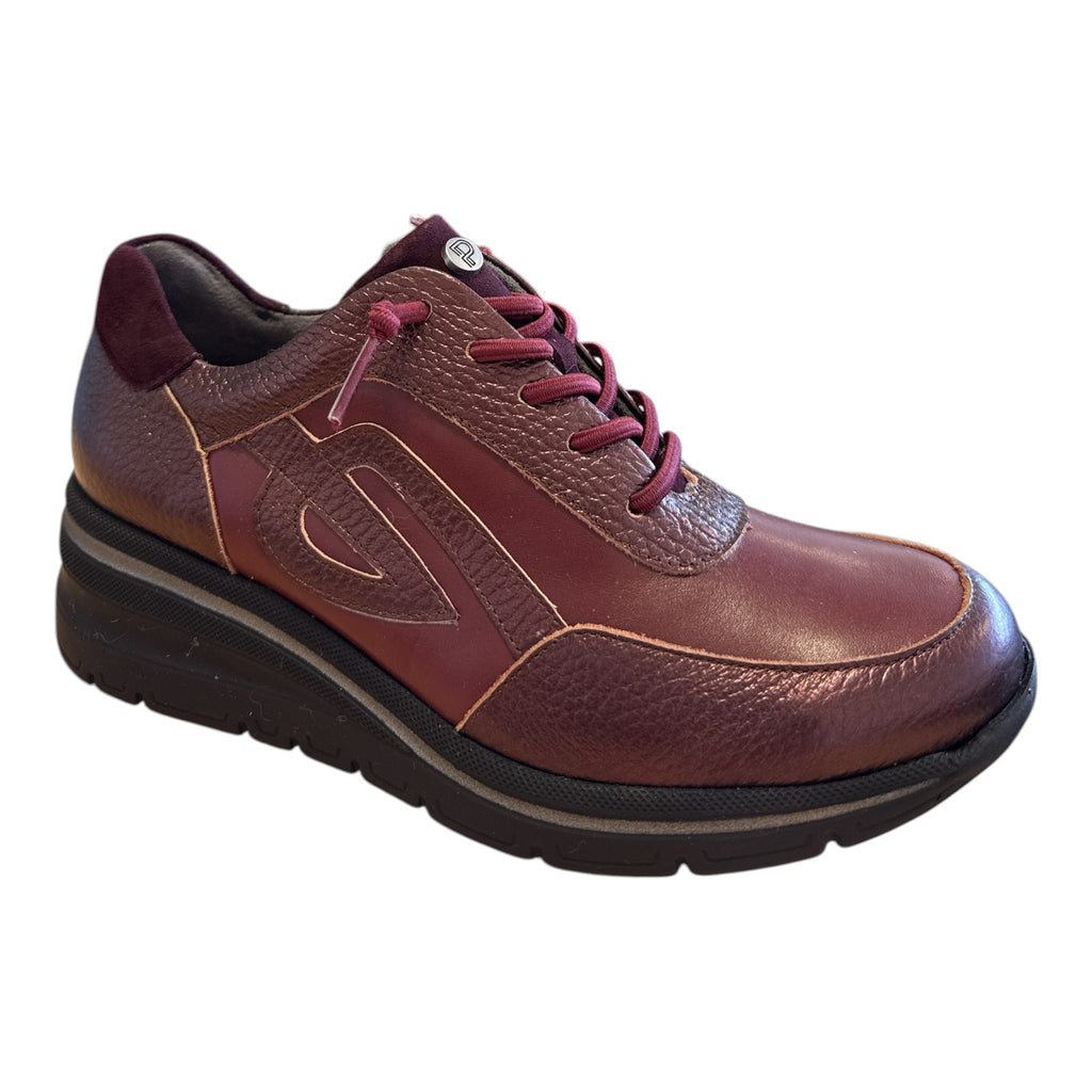 Pitillos Burgundy Leather Wedge Trainers 11.610