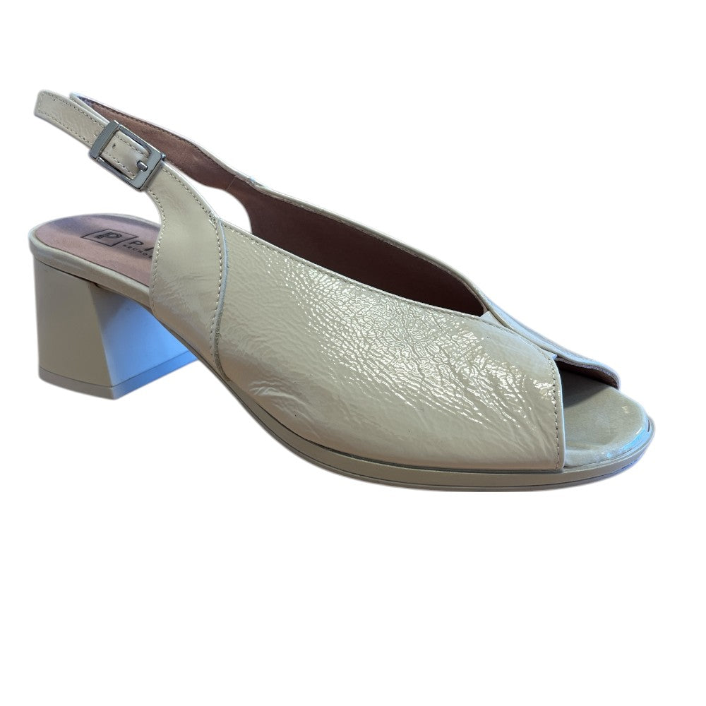 Pitillos 11.212 Beige Patent Slingback Shoes