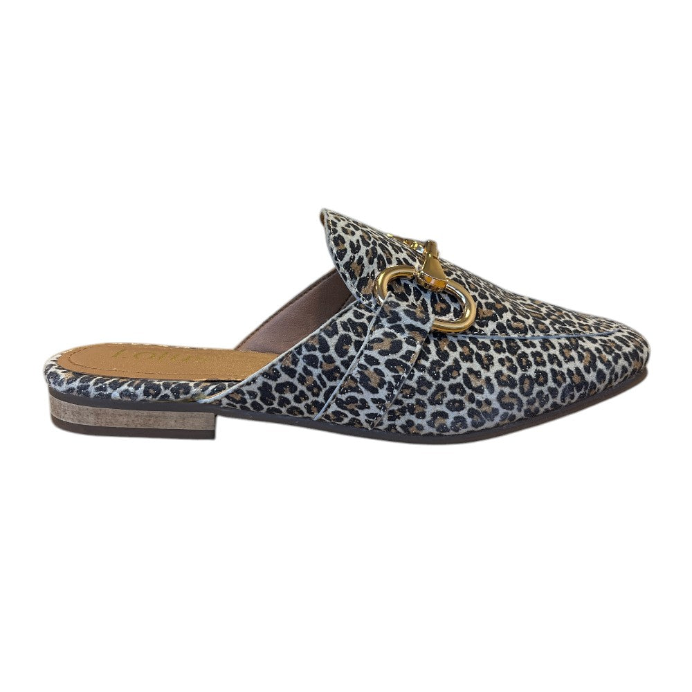 Lotus Taylor Leopard Print Suede Mules