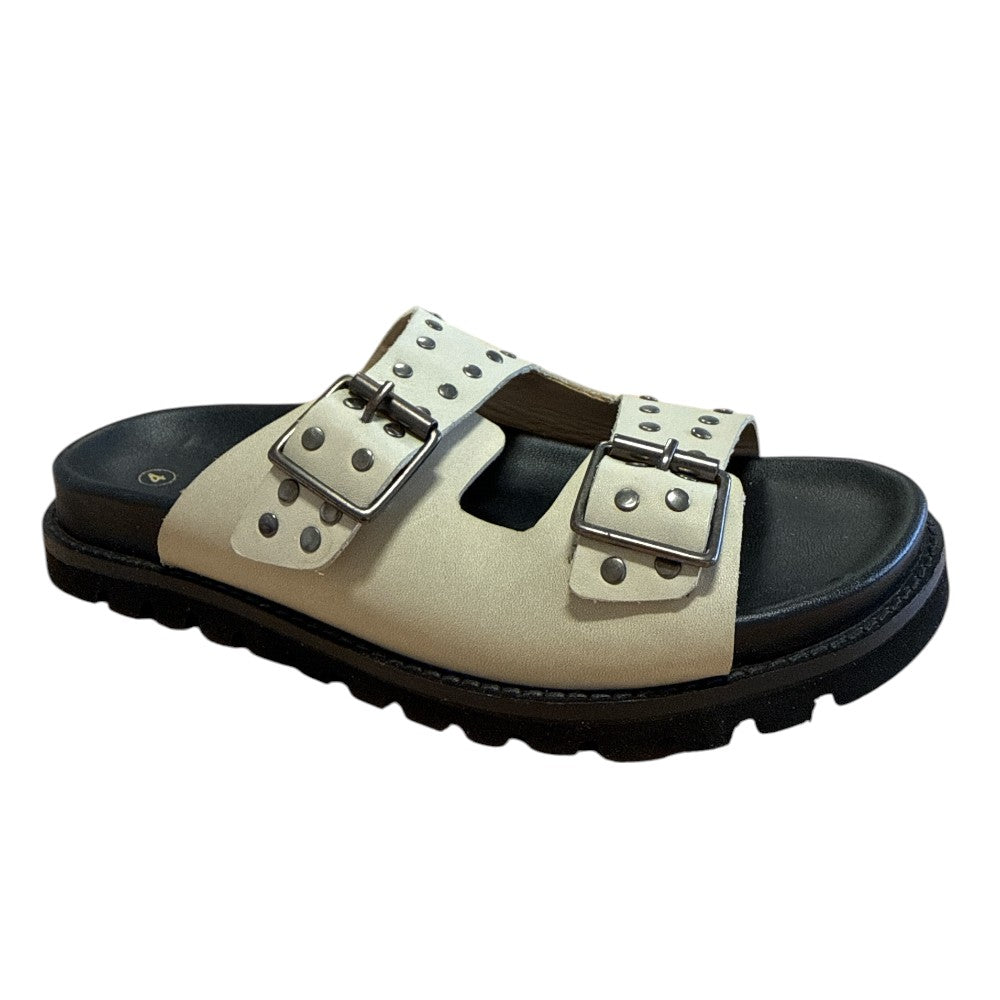 Lotus Conti Ecru Leather Mules