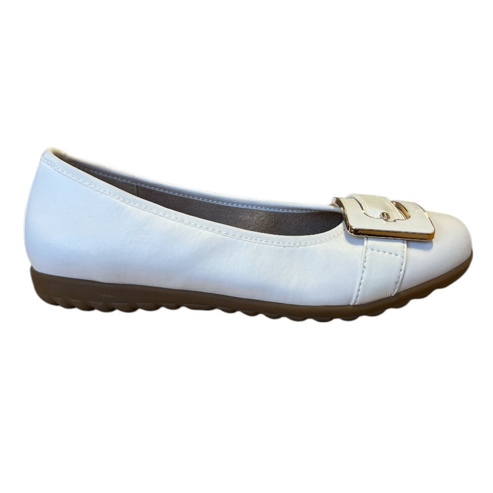 Lotus Tandy White Ballerina Pumps