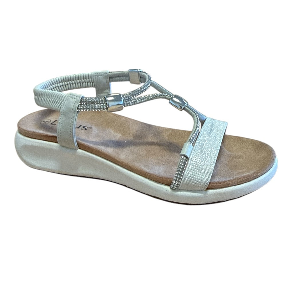 Lotus Bruna White Open-Toe Sandals