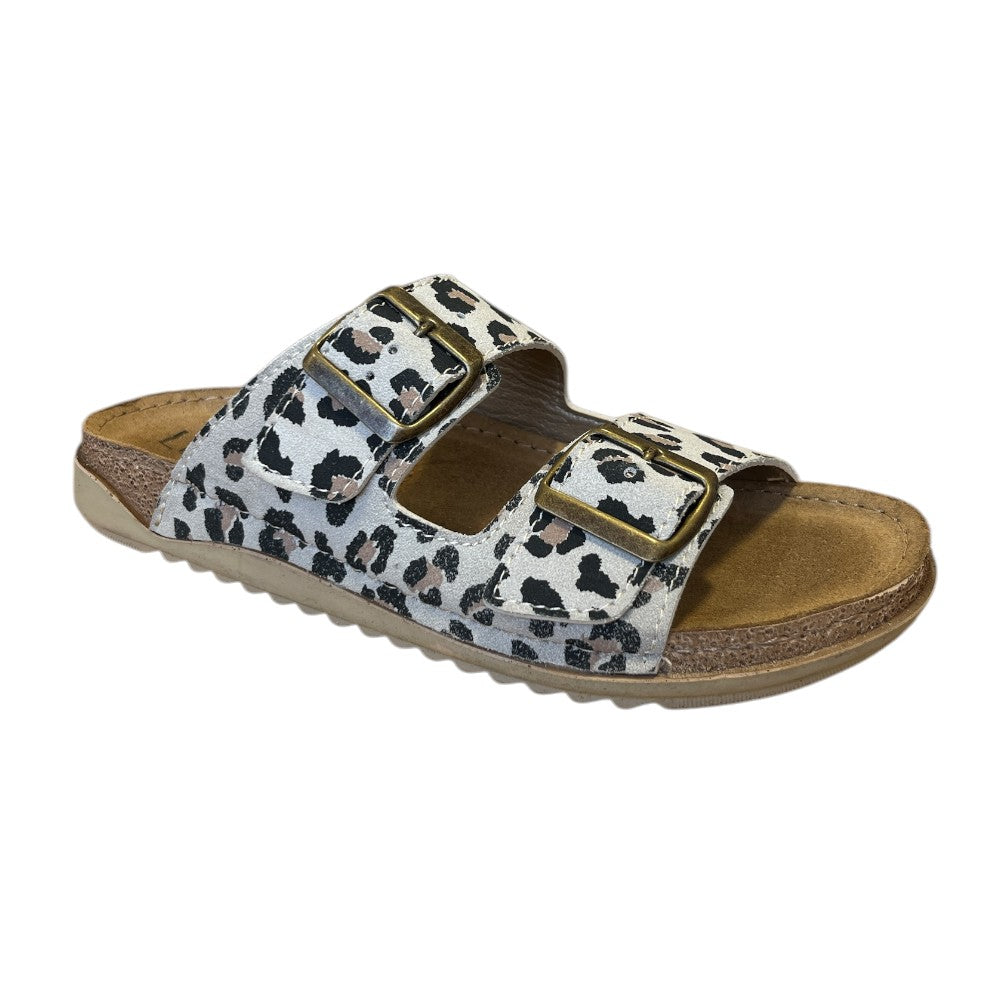 Lotus Rome Leopard Print Open-Toe Mules