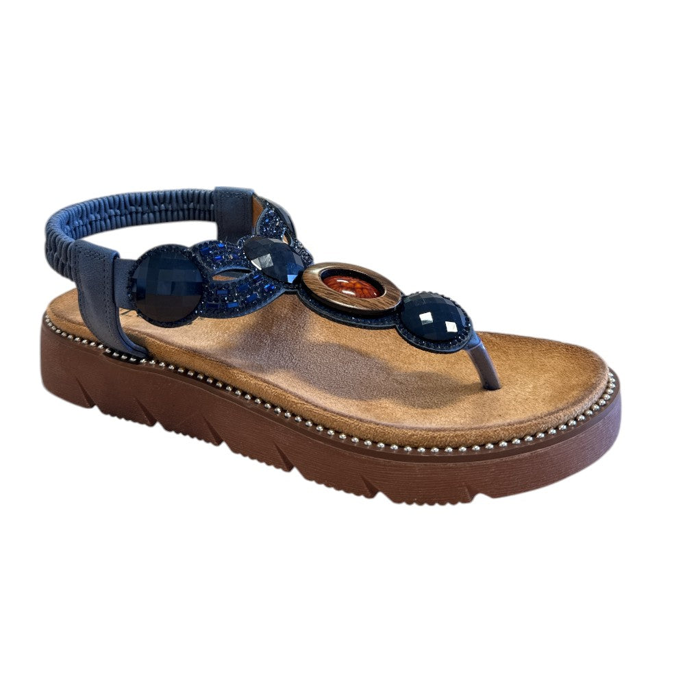 Lotus Alcina Navy Toe-Post Sandals
