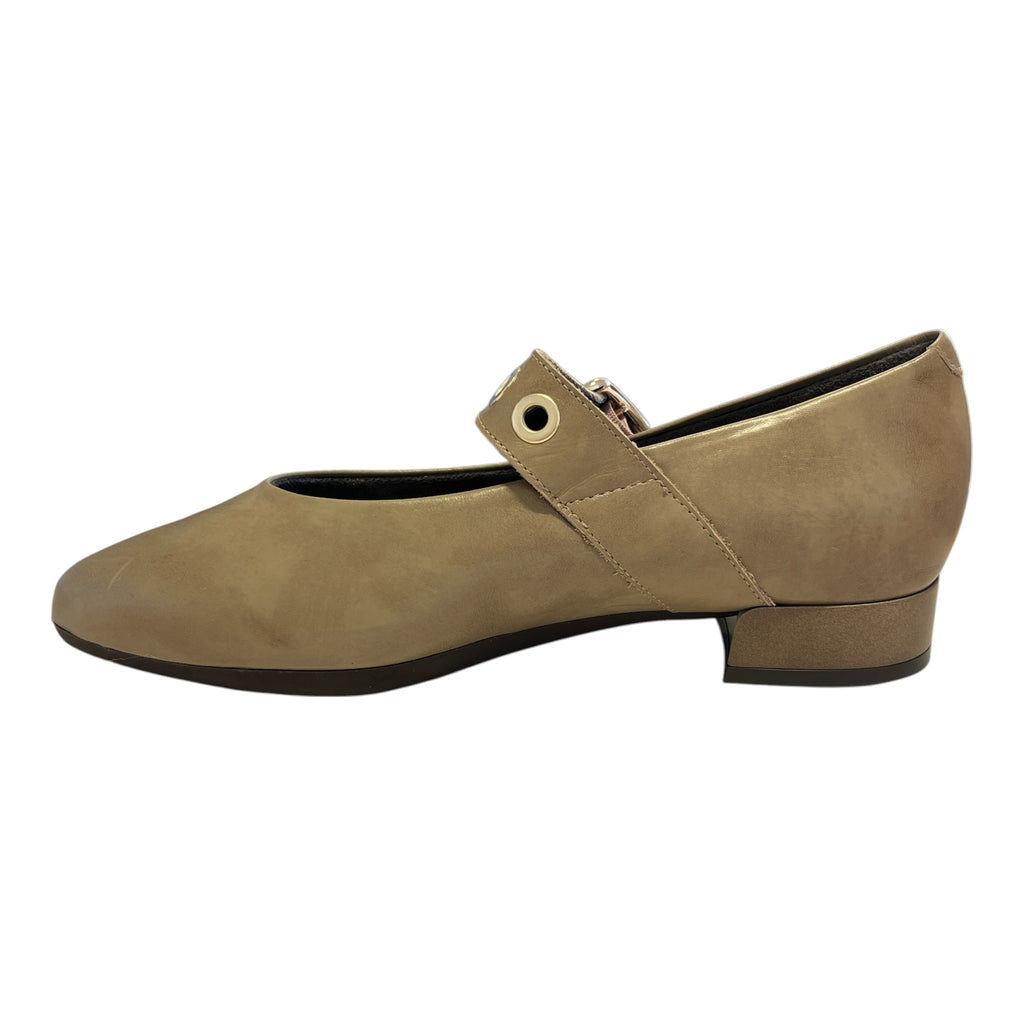 Pitillos Taupe Leather Mary-Jane Flats 11.672
