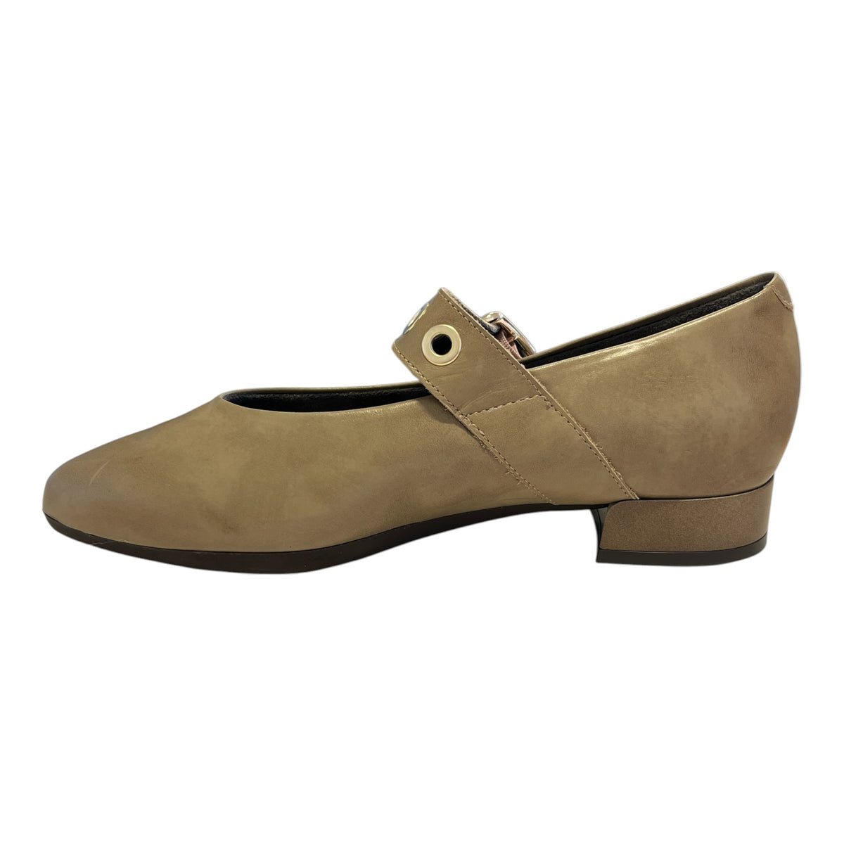 Pitillos Taupe Leather Mary-Jane Flats 11.672