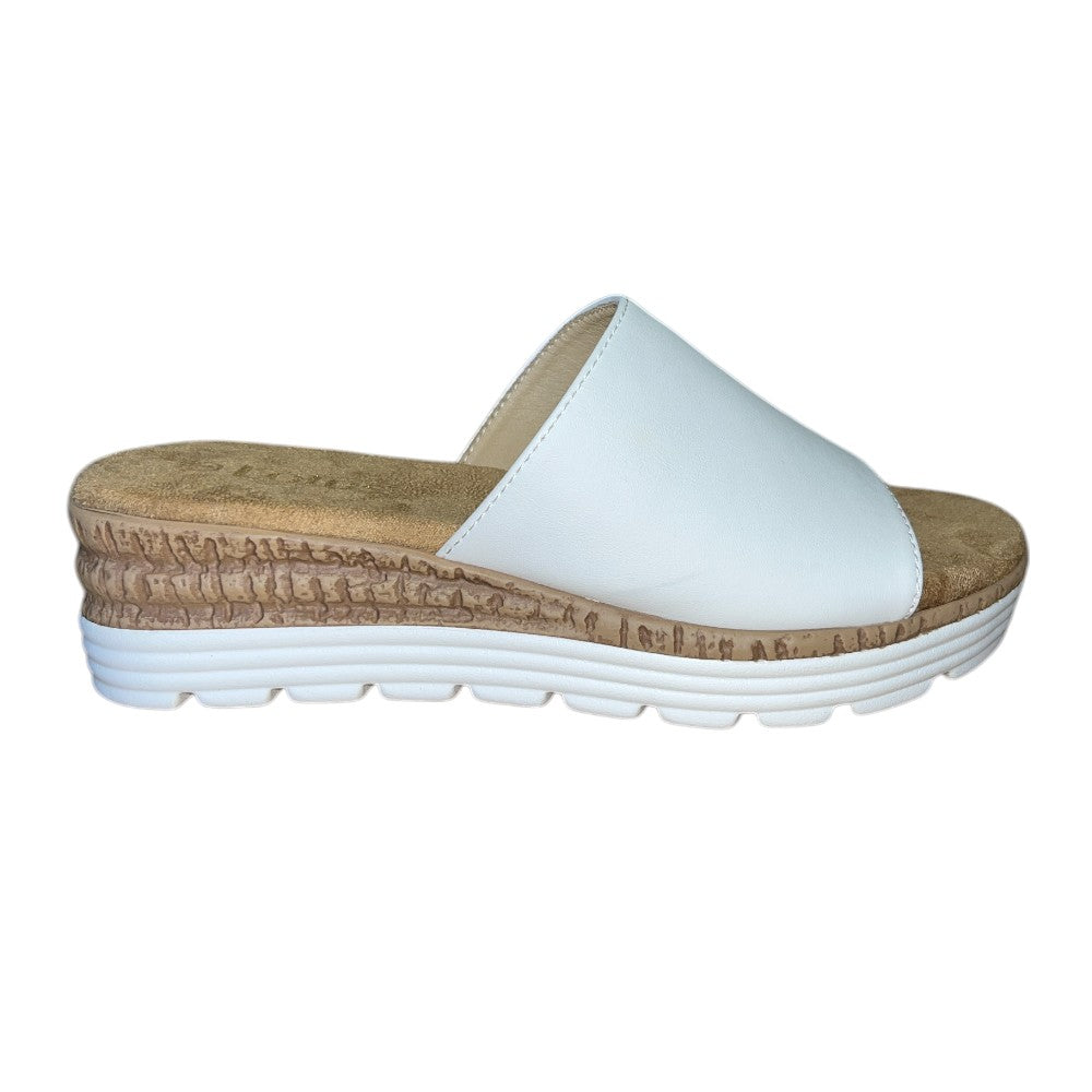 Lotus Pandora White Wedge Mules