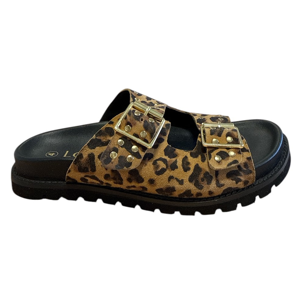 Lotus Conti Leopard Print Suede Mules
