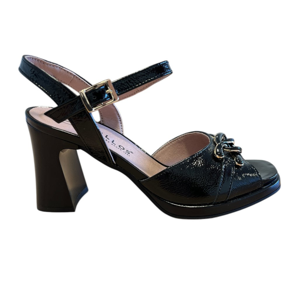 Pitillos 11.222 Black Patent Heeled Sandals