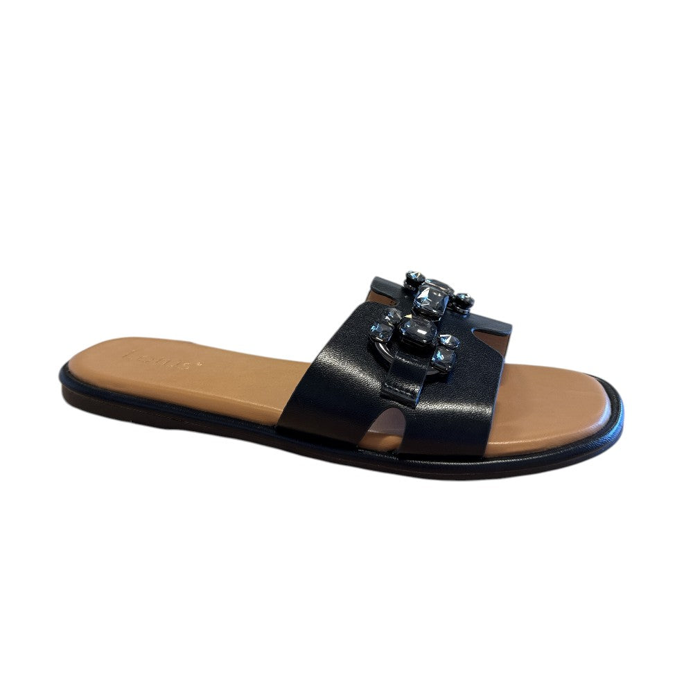 Lotus Agueda Black Flat Mules