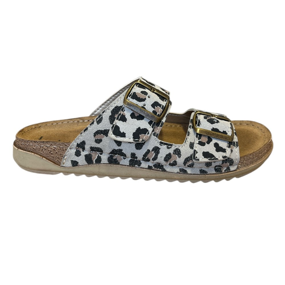 Lotus Rome Leopard Print Open-Toe Mules