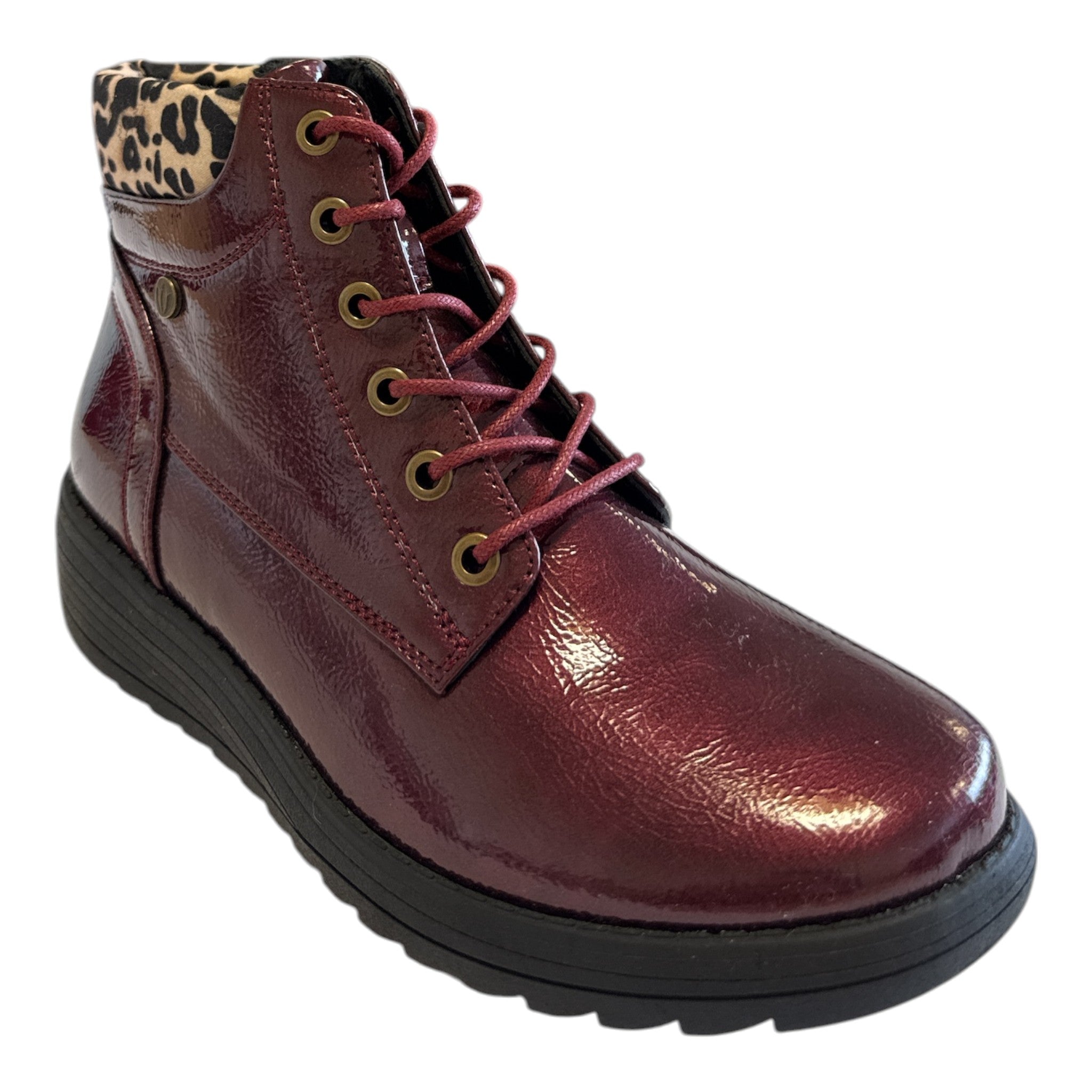 Lotus Abelia Bordo Patent Boots