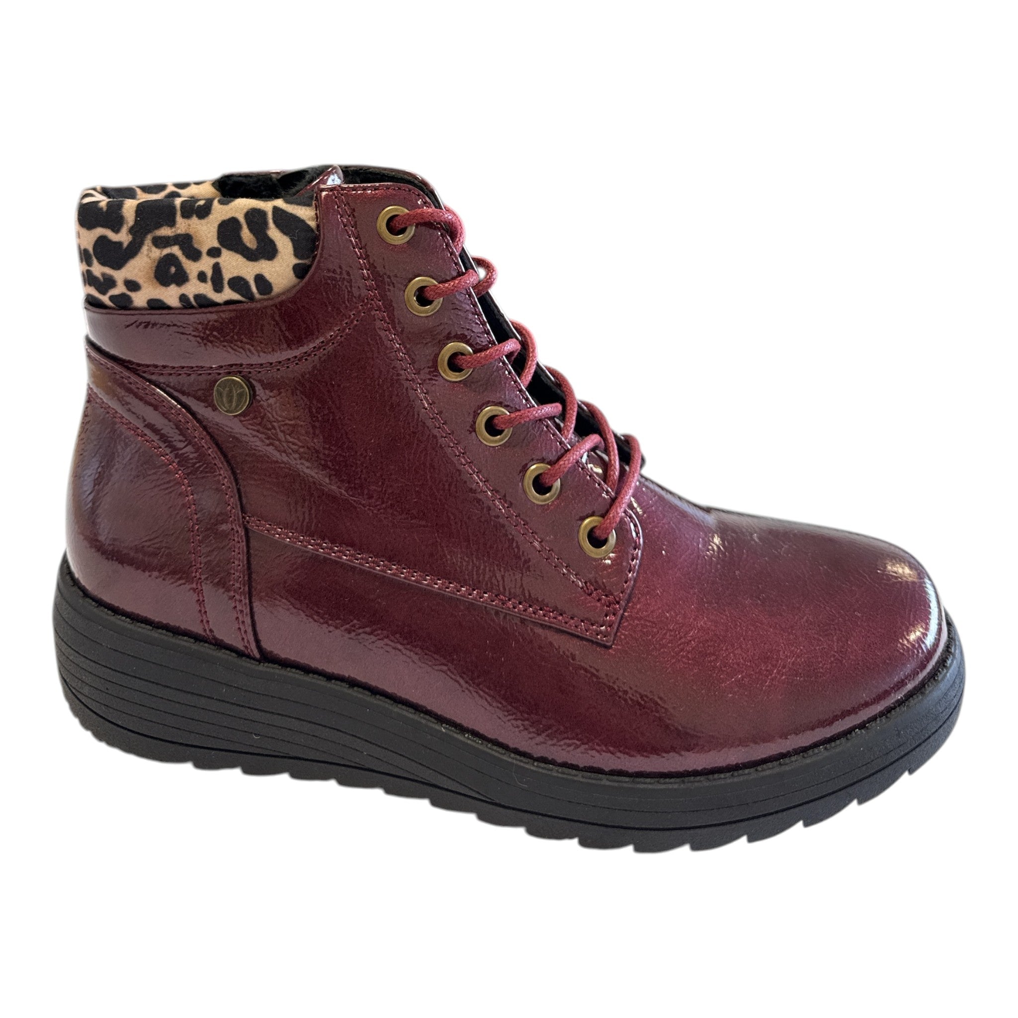 Lotus Abelia Bordo Patent Boots