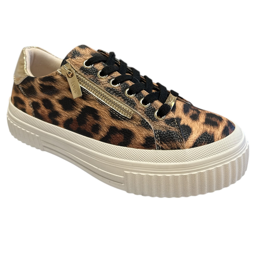 Lotus Alexa Leopard Print Trainers