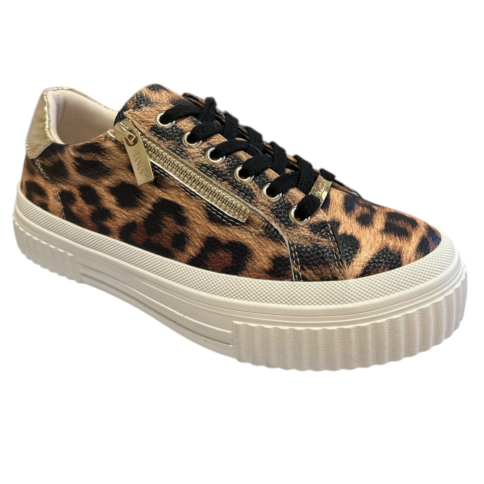Lotus Alexa Leopard Print Trainers