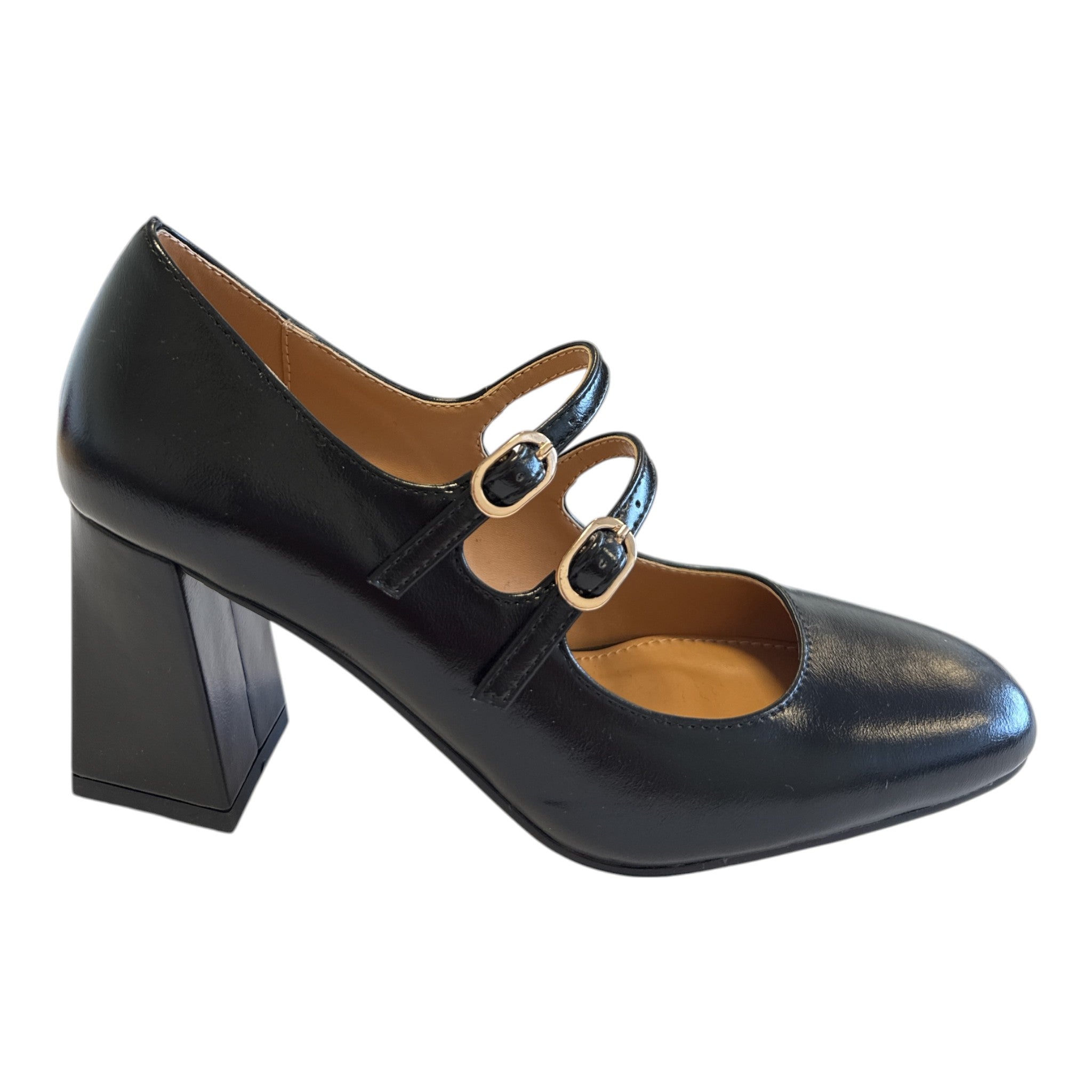 Lotus Aoife Black Mary-Jane Court Shoes