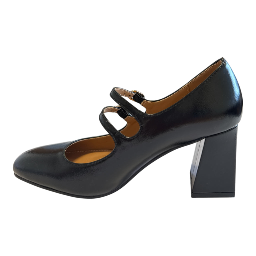 Lotus Aoife Black Mary-Jane Court Shoes
