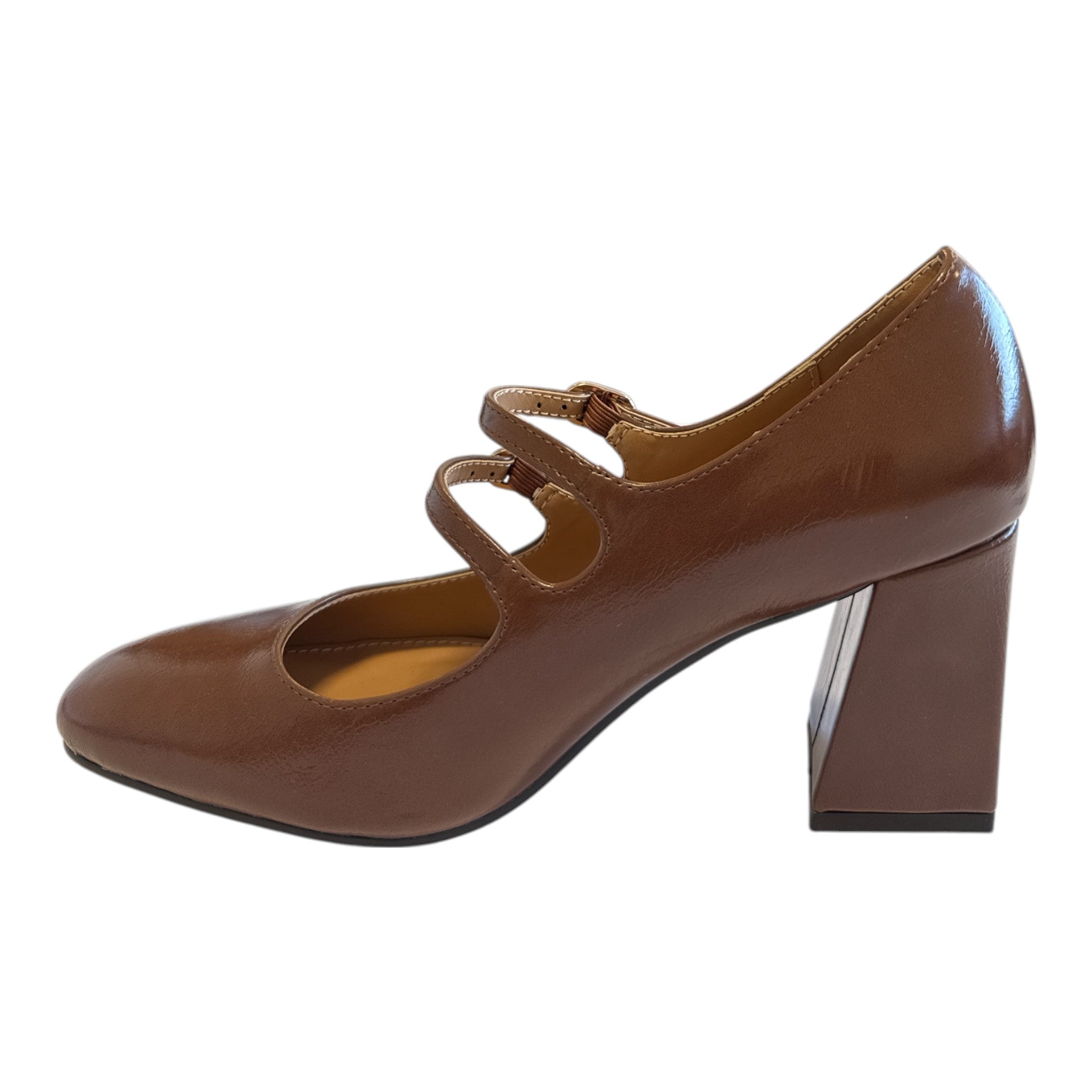 Lotus Aoife Brown Mary-Jane Court Shoes