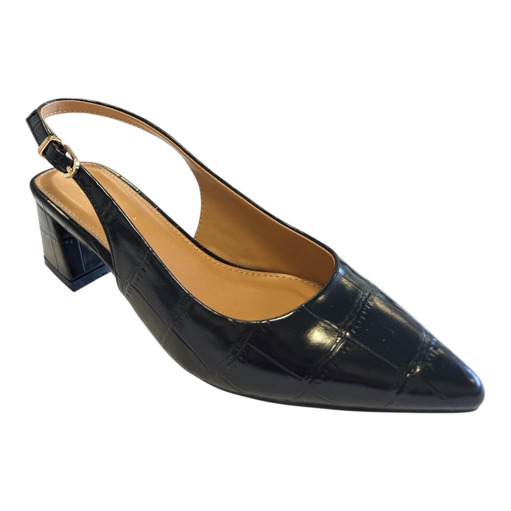 Lotus Arwen Black Slingback Court Shoes
