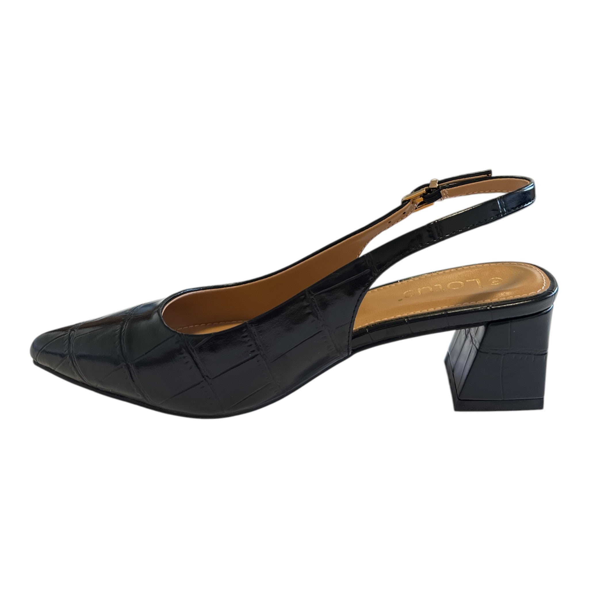 Lotus Arwen Black Slingback Court Shoes