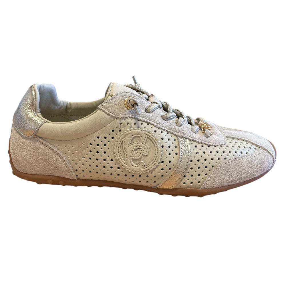 Carmela 163109 Beige Leather Trainers