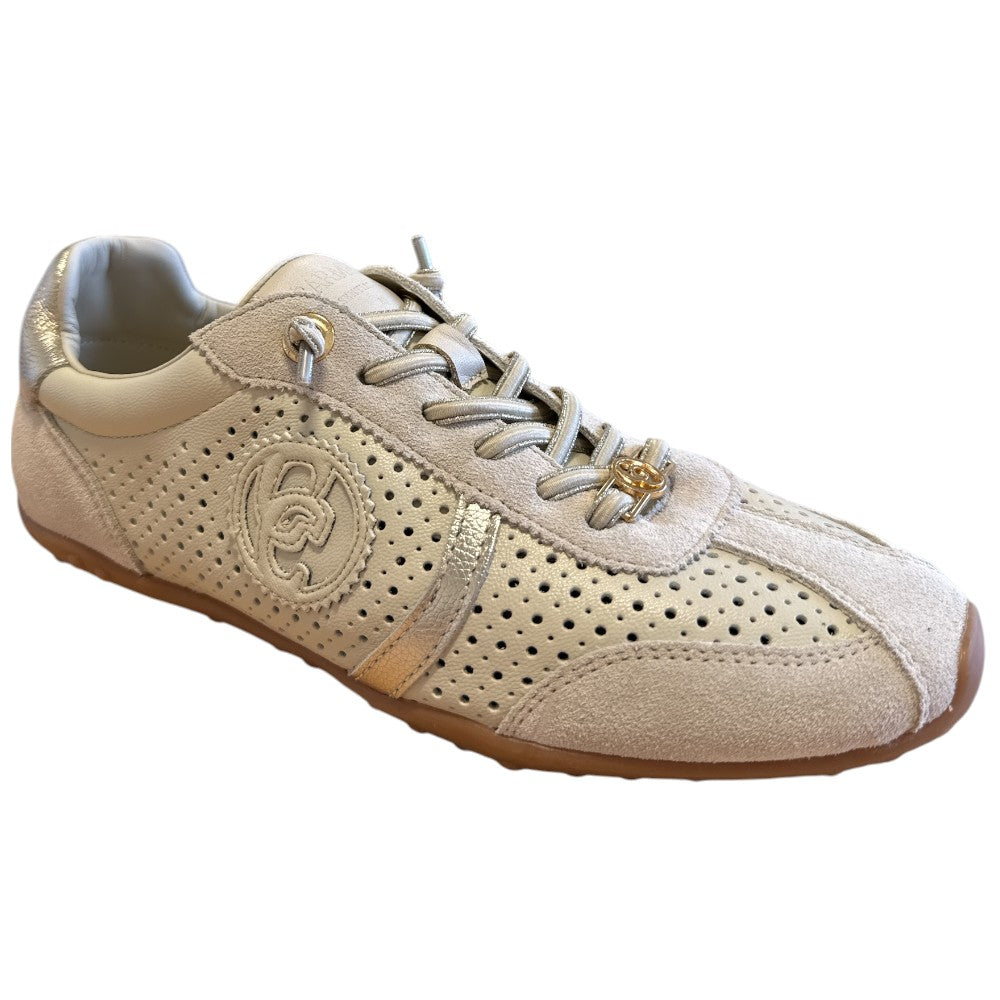 Carmela 163109 Beige Leather Trainers