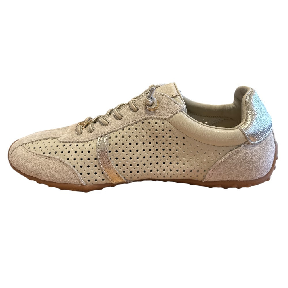 Carmela 163109 Beige Leather Trainers