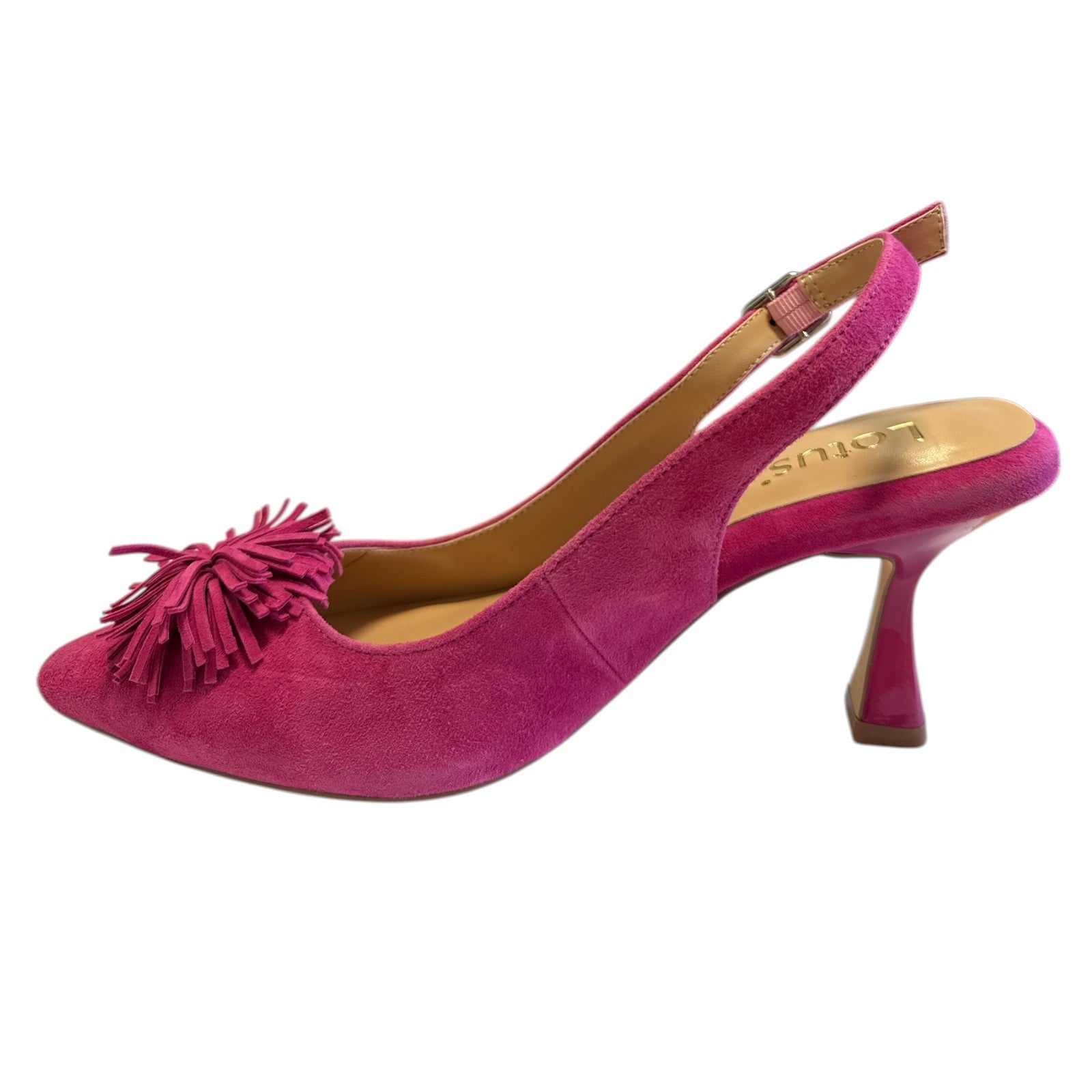 Lotus Caterina Pink Suede Slingback Court Shoes