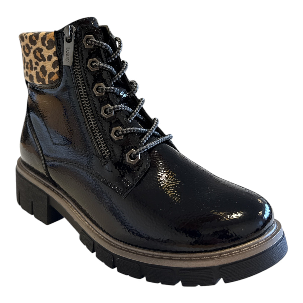 Lotus Charleston Black Patent Ankle Boots