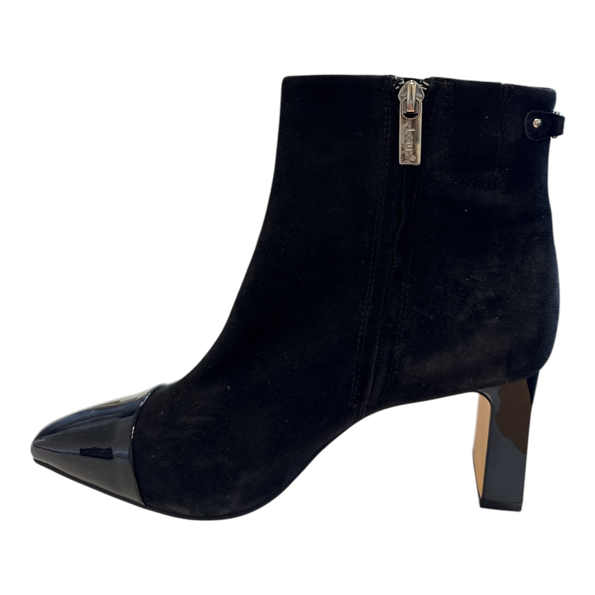 Lotus Danni Black Suede Ankle Boots