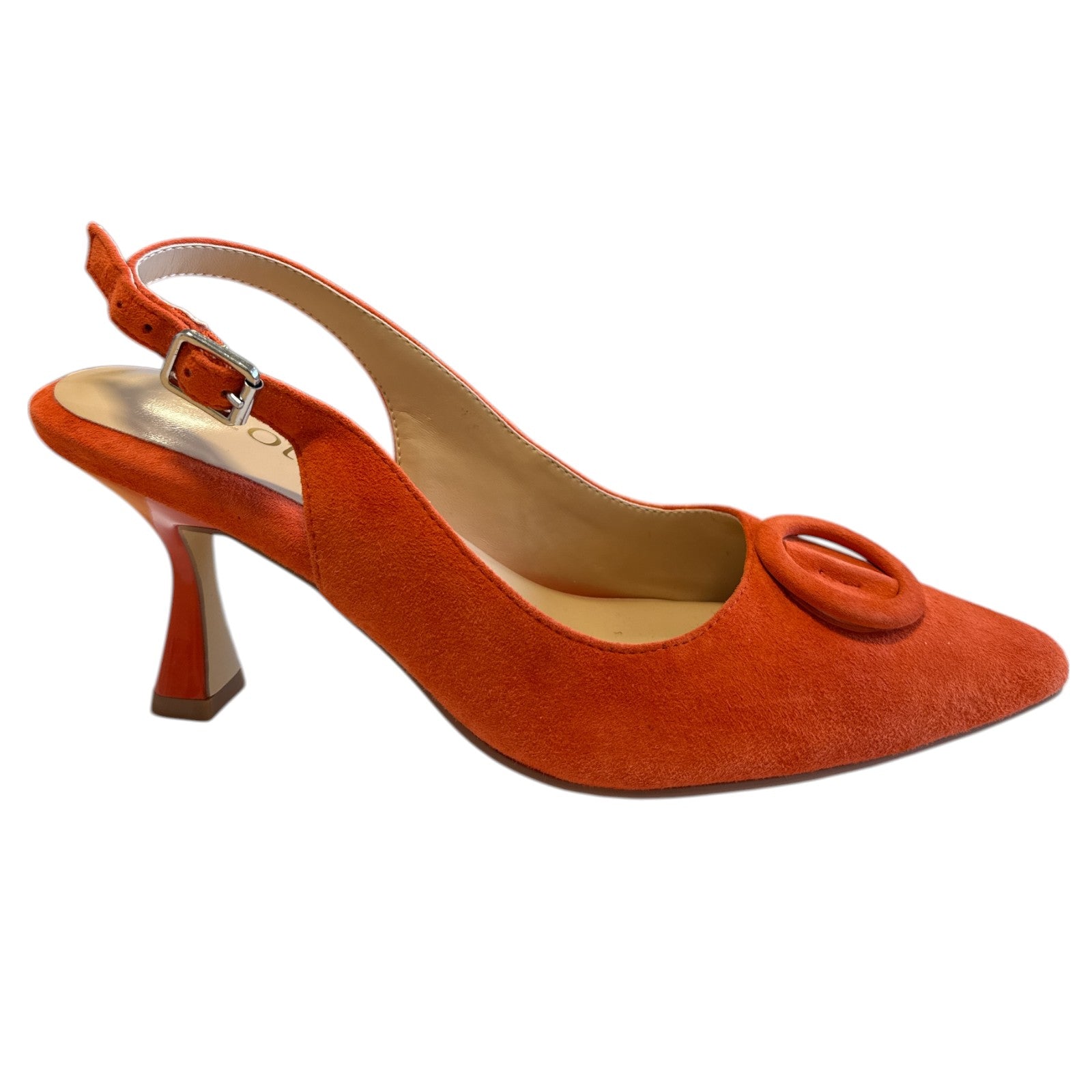 Lotus Delfina Orange Suede Slingback Court Shoes