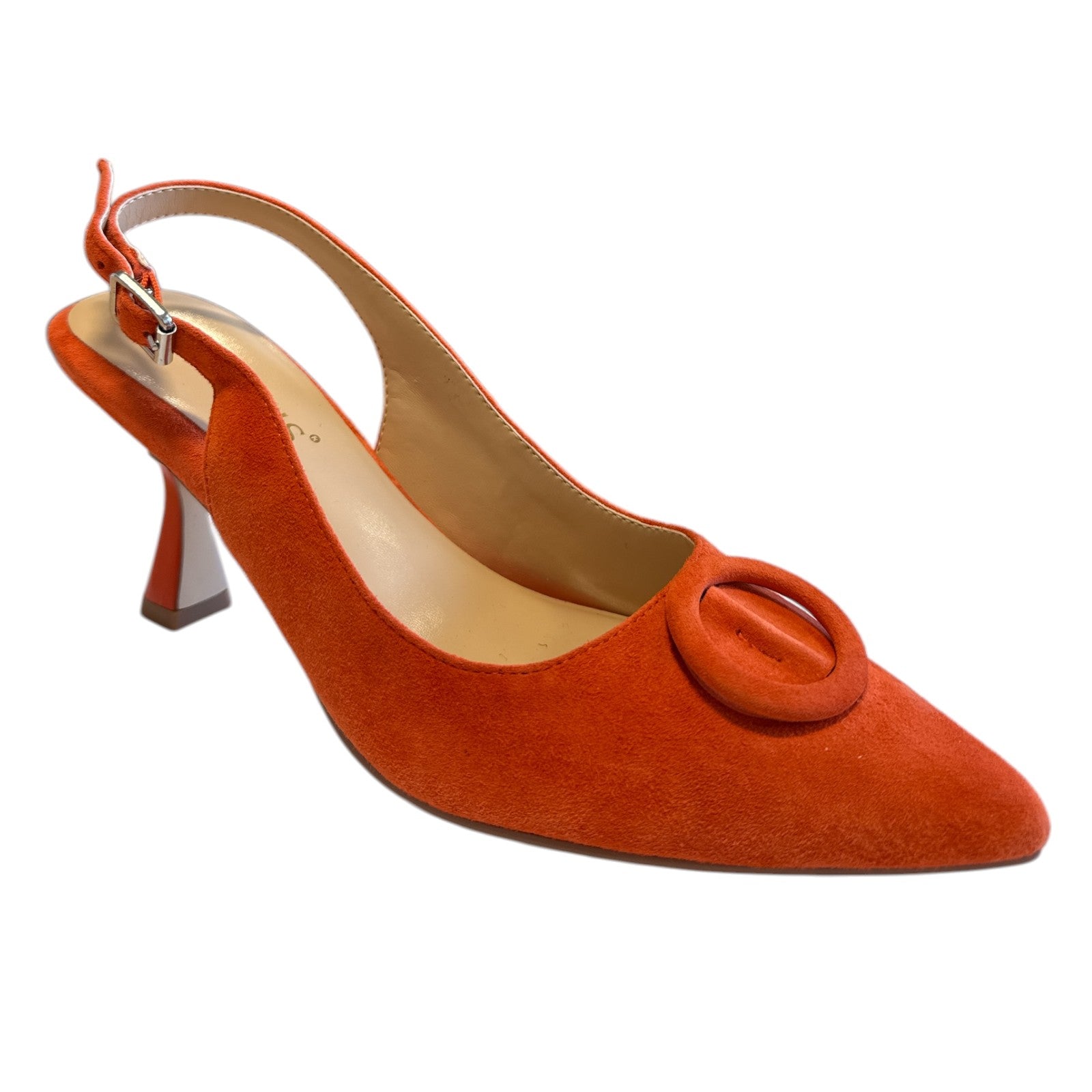 Lotus Delfina Orange Suede Slingback Court Shoes