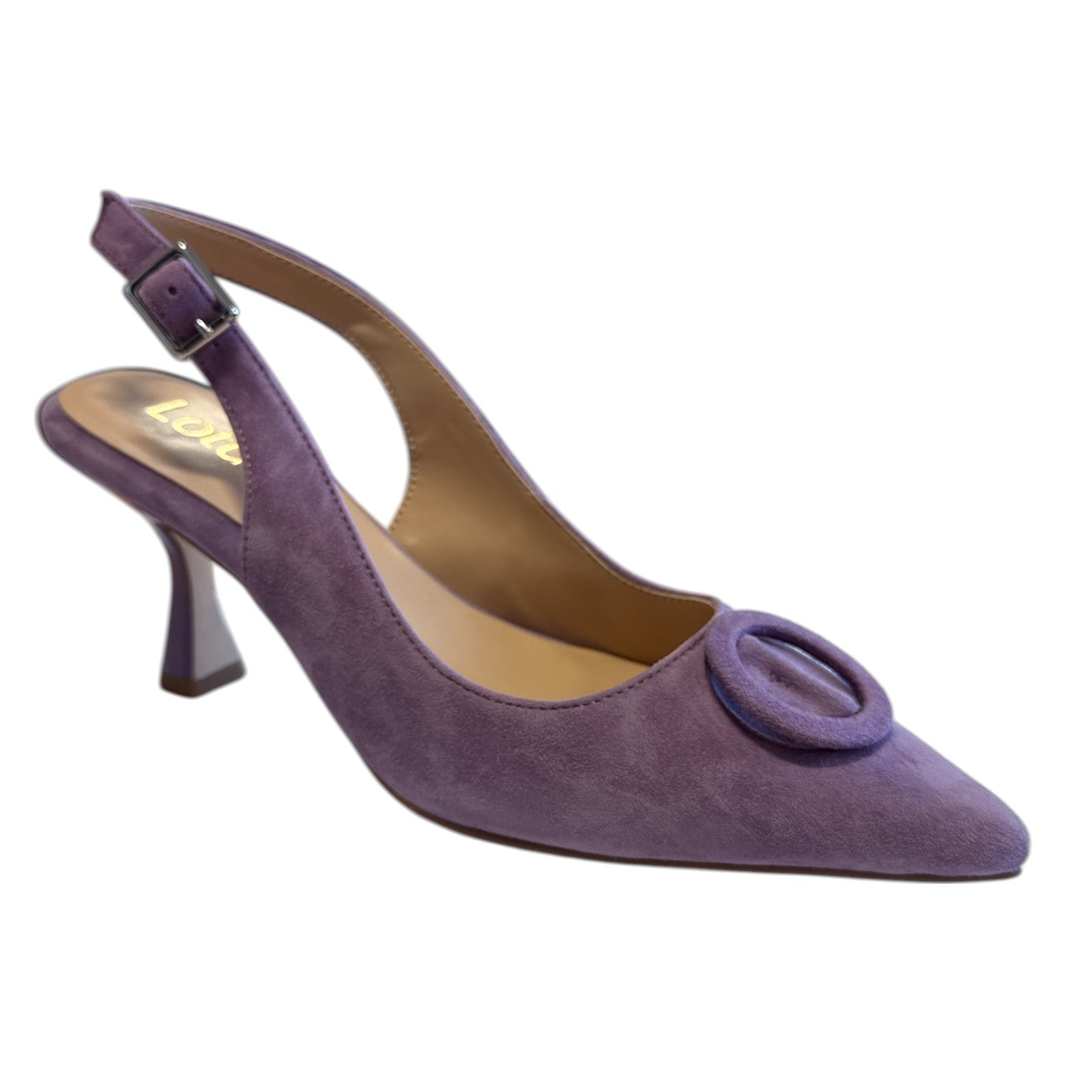 Lotus Delfina Grape Suede Slingback Court Shoes