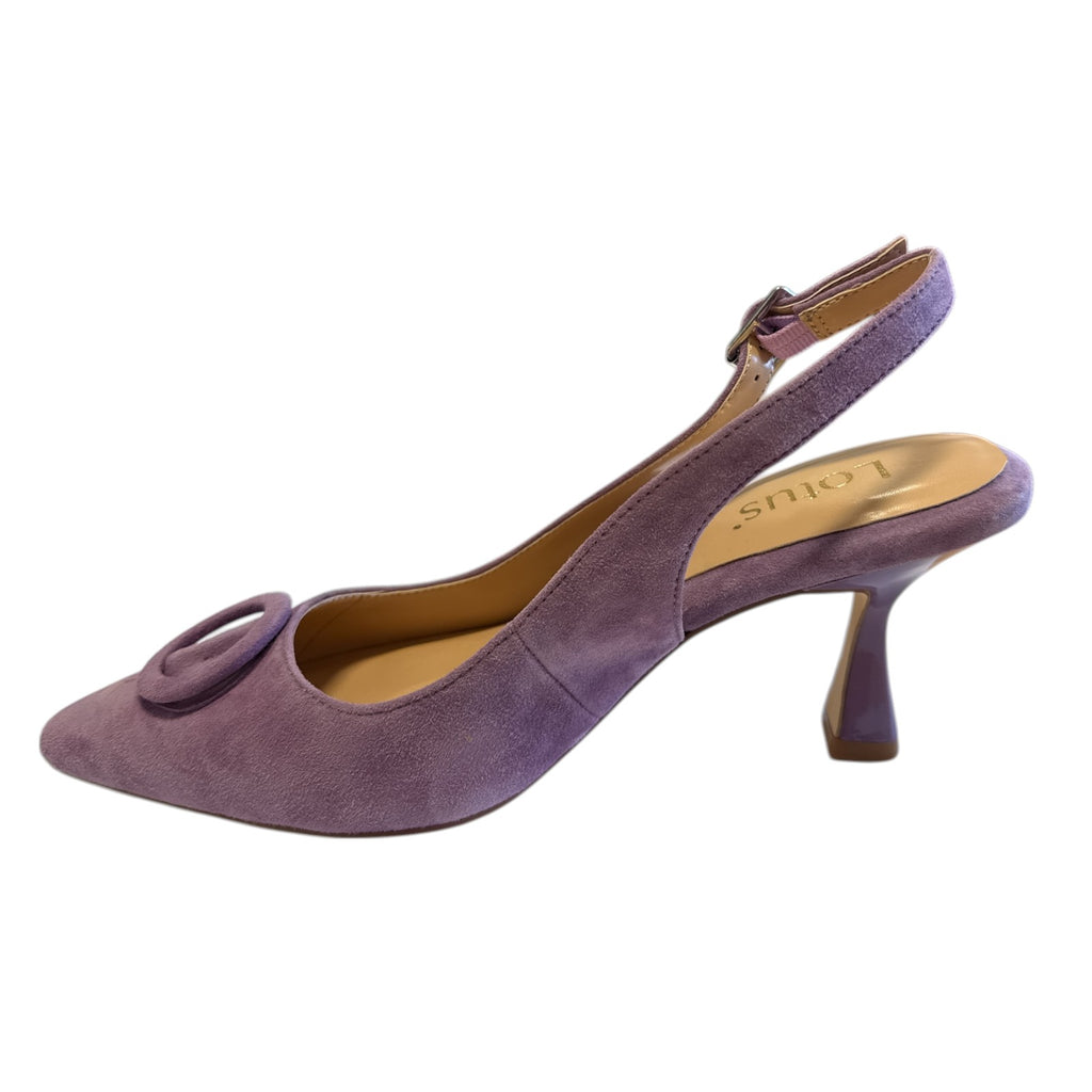 Lotus Delfina Grape Suede Slingback Court Shoes