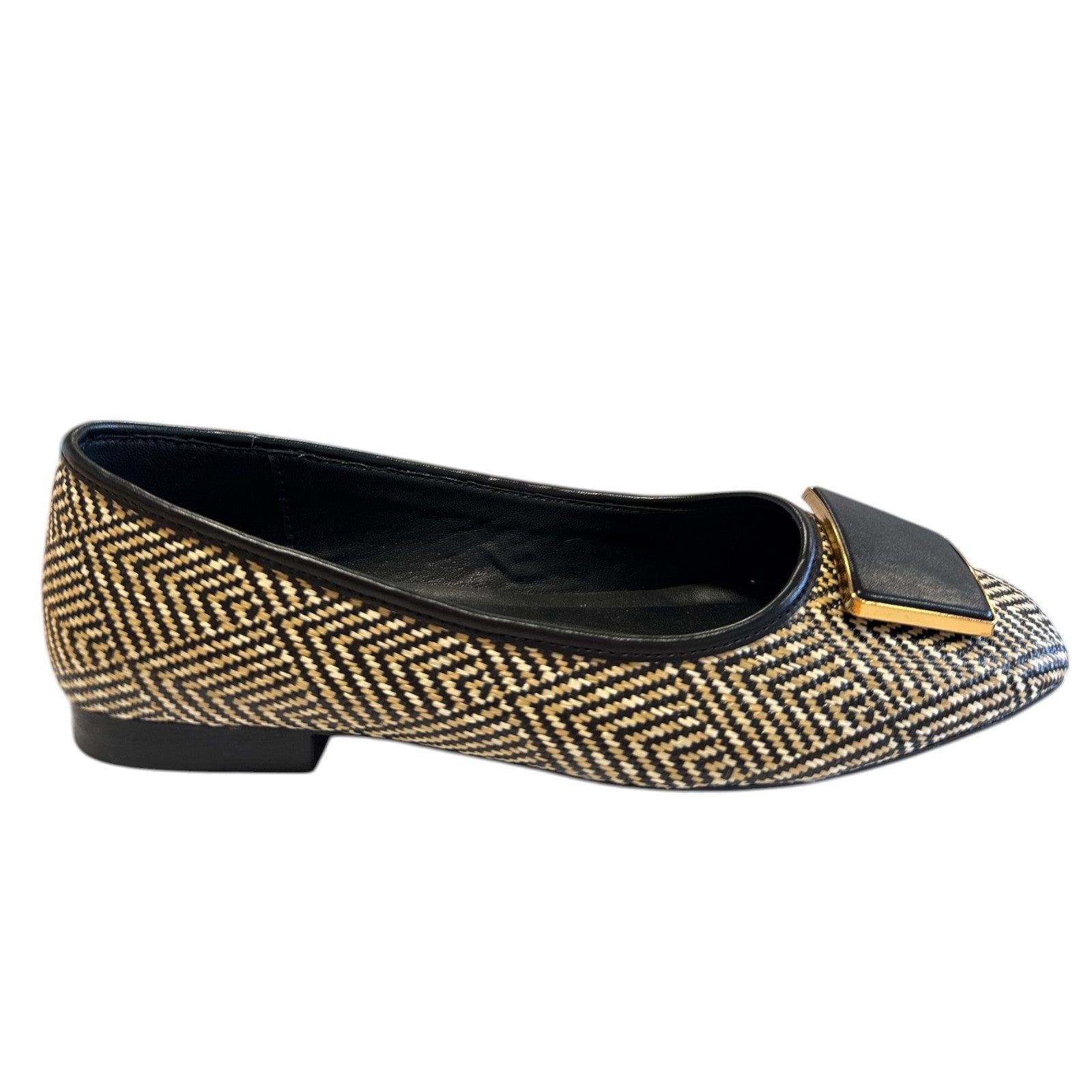 Lotus Dilly Black Low Heel Court Shoes