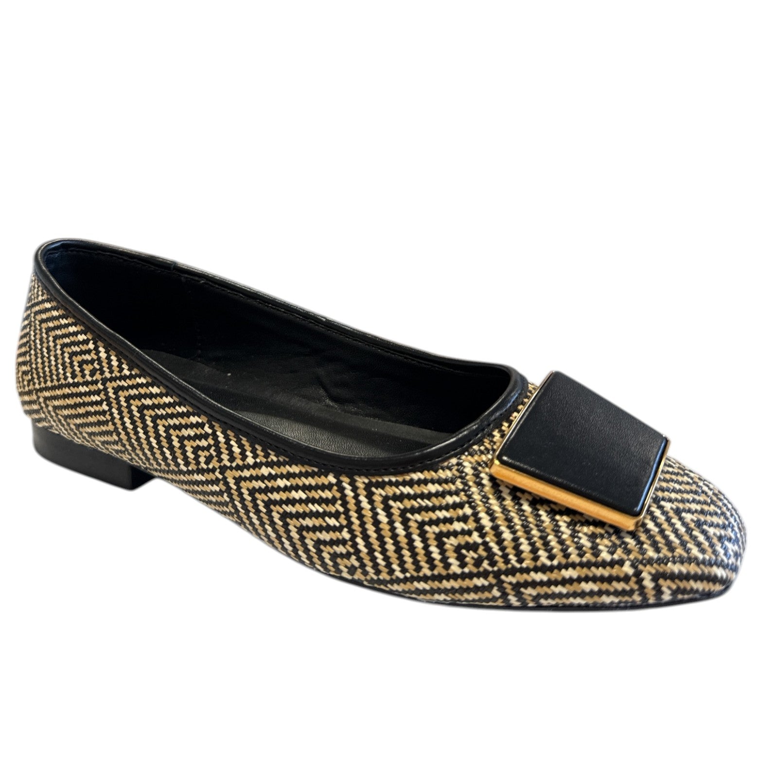 Lotus Dilly Black Low Heel Court Shoes