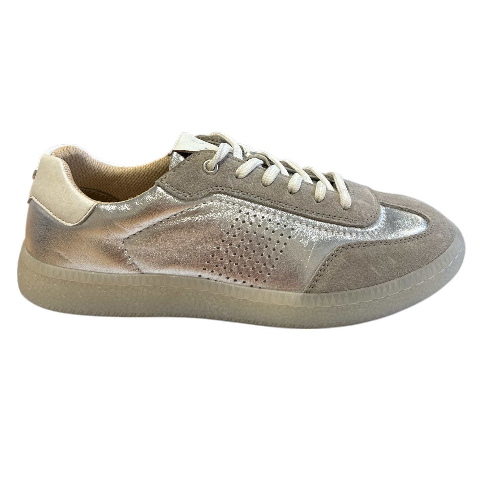 Lotus Frapporta Silver Leather Trainers