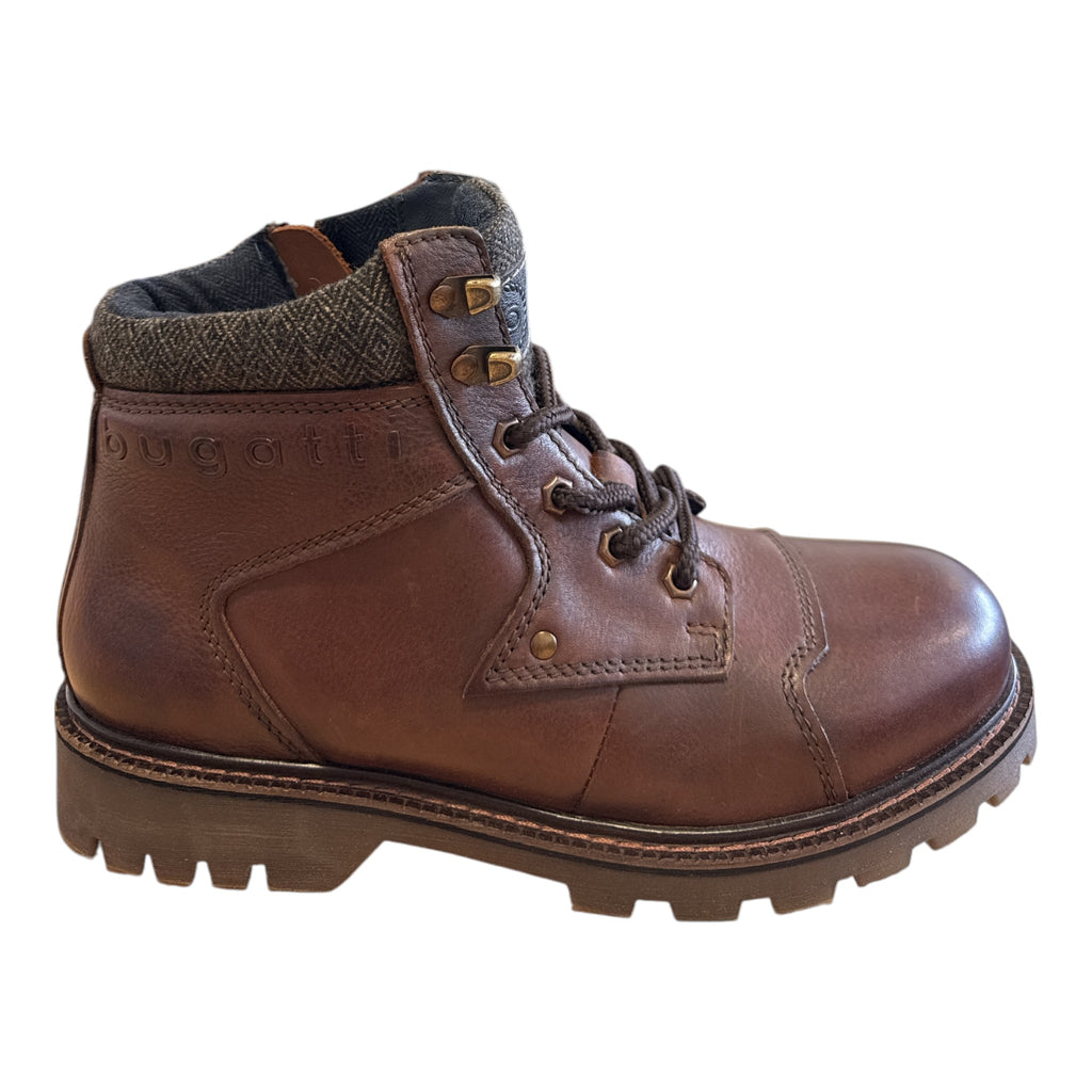 Bugatti Gips Comfort Men's Dark Brown Leather Wide Fit Boots