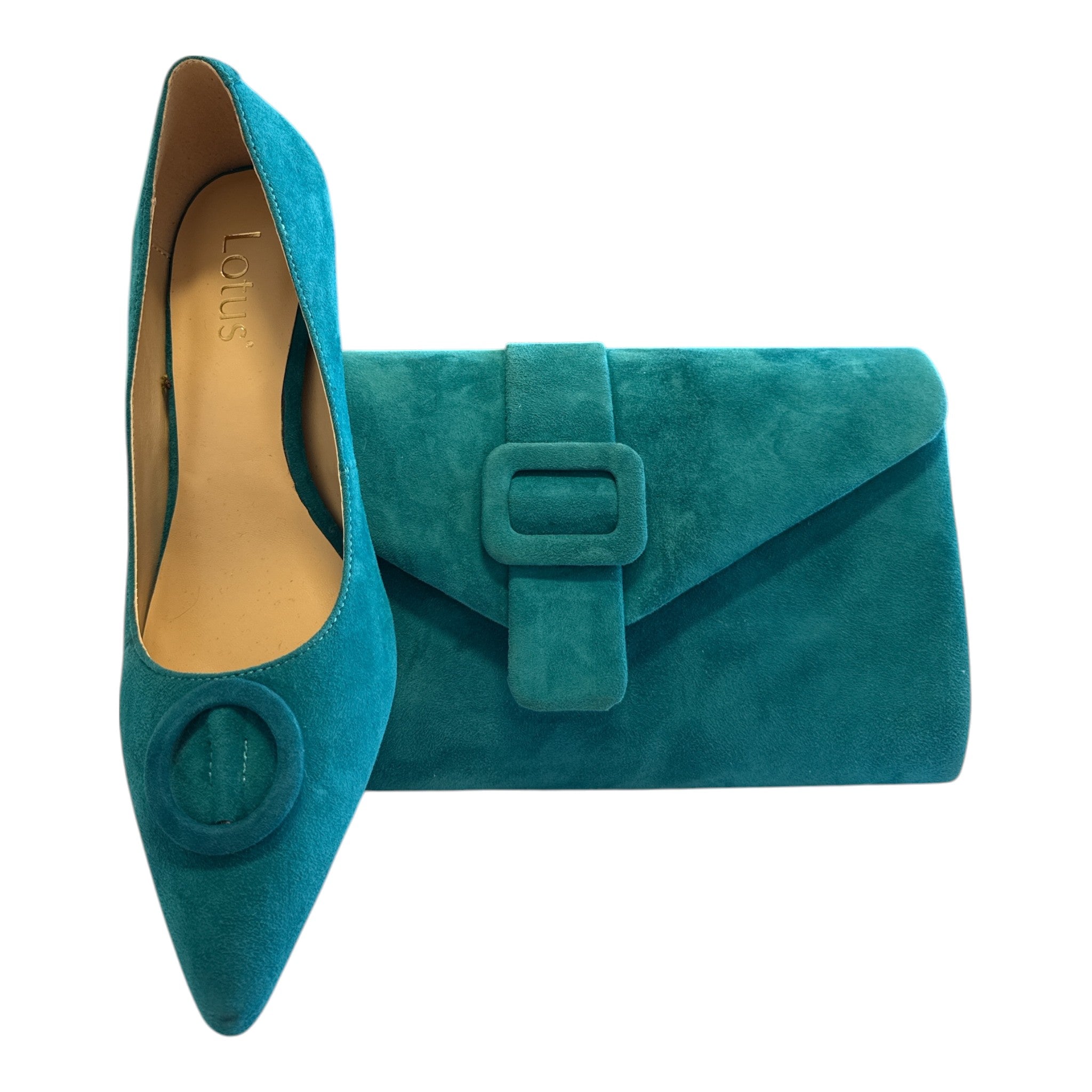 Lotus Henley Teal Suede Court Shoes